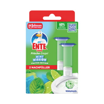 718469 WC­ Ente Frische­ Siegel Mint Mission, selbsthaftend, NACHFUELLUNGEN, 2 x 6 Gel Siegel, 72ml